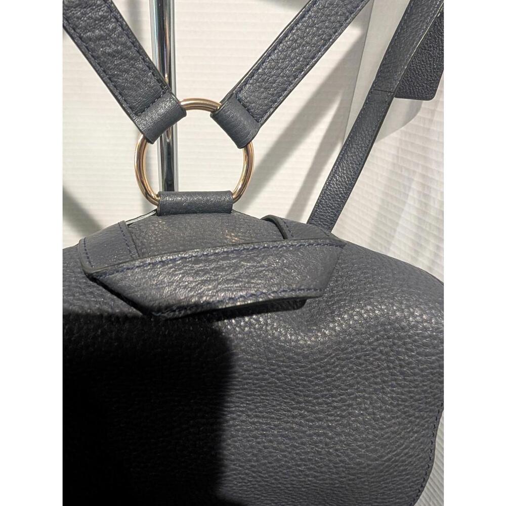 Coach Navy Pebble Leather Backpack - Picture 5 of 6